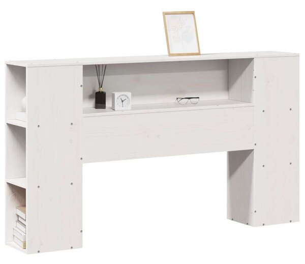 VidaXL Fehér Fenyőfa Fejtámla Tárolóval - 160 cm
