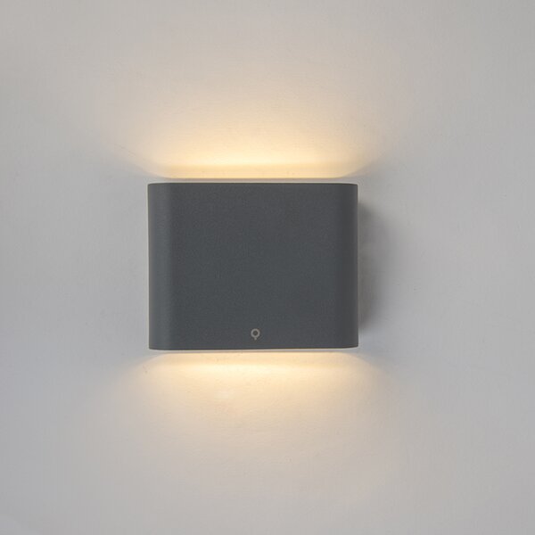 Fali lámpa antracit 11,5 cm LED-del IP65 - Batt