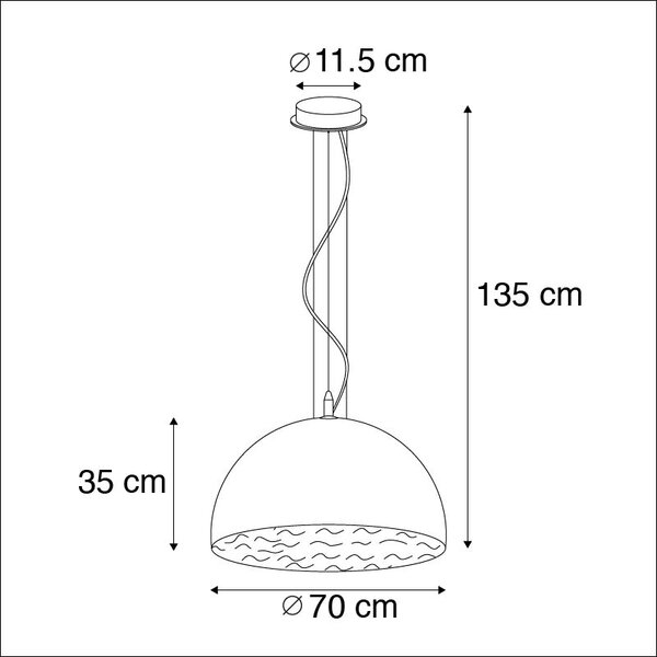 Modern függőlámpa fehér 70 cm - Magna
