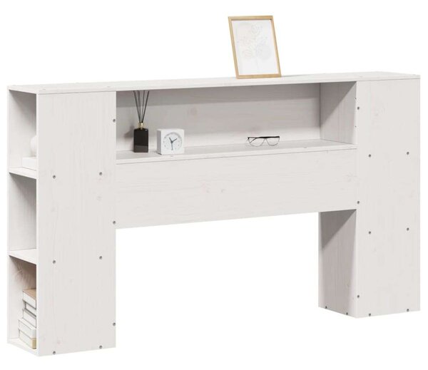 VidaXL Fehér Fenyőfa Fejtámla Tárolóval - 140 cm
