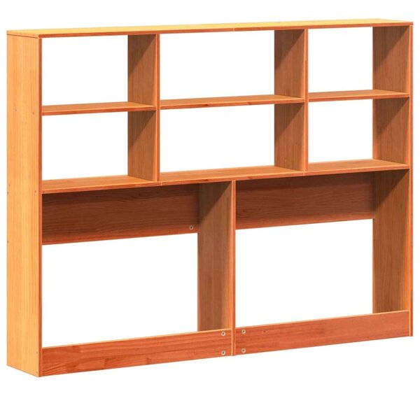 VidaXL viaszbarna tömör fenyőfa fejtámla tárolóval 160 cm