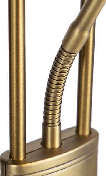 Bronz állólámpa olvasólámpával LED-del és fényerőszabályzóval - Diva 2