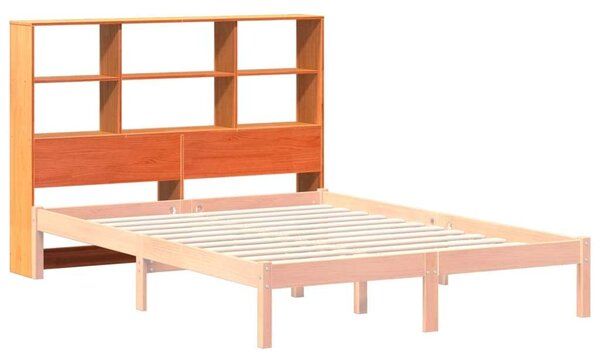 VidaXL viaszbarna tömör fenyőfa fejtámla tárolóval 160 cm