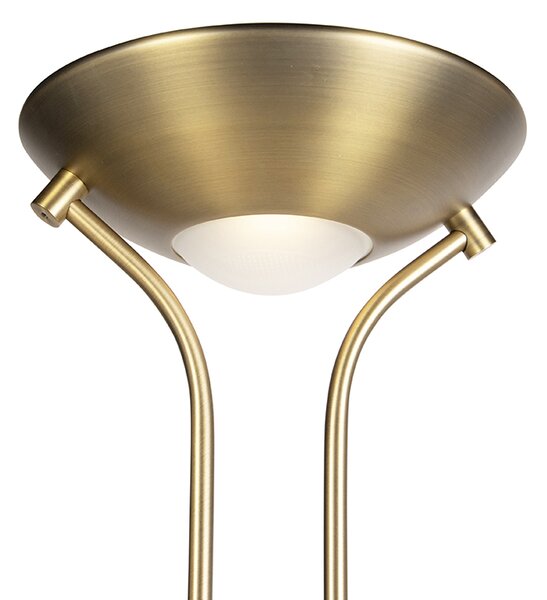 Bronz állólámpa olvasólámpával LED-del és fényerőszabályzóval - Diva 2