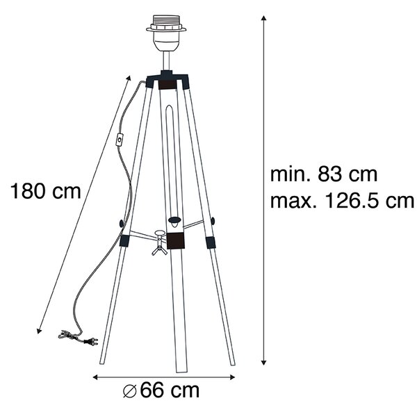 Állólámpa fekete árnyékoló nélkül - Tripod