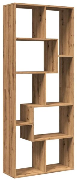 VidaXL kézműves tölgy szerelt fa elválasztó könyvespolc 67x25x161,5 cm