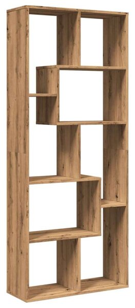 VidaXL kézműves tölgy szerelt fa elválasztó könyvespolc 67x25x161,5 cm
