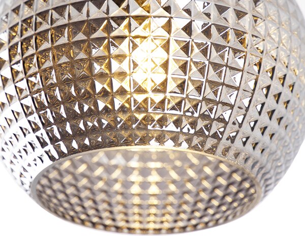 Art Deco mennyezeti lámpa fekete füstüveggel - Sphere