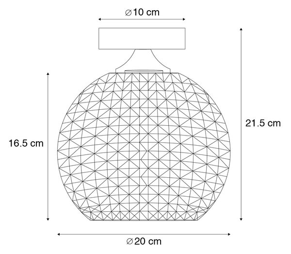 Art Deco mennyezeti lámpa rézzel - Sphere