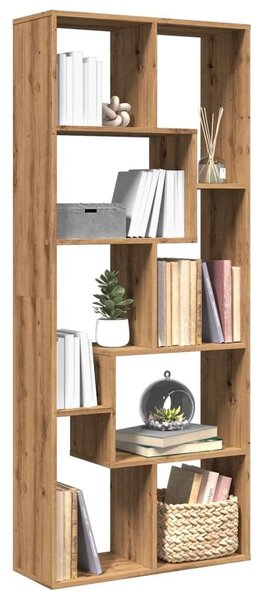VidaXL kézműves tölgy szerelt fa elválasztó könyvespolc 67x25x161,5 cm