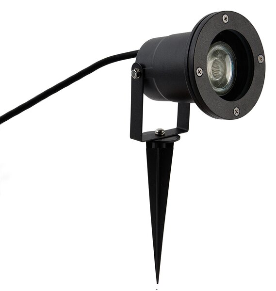 Modern okos fekete spotlámpa kábellel és dugóval 200 cm WiFi GU10 IP65-tel - Basic