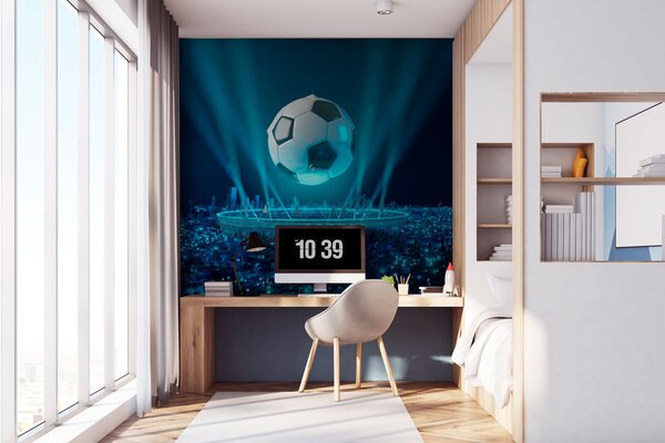 Fotótapéta Labdarúgó labda a stadion felett, Gyerekszoba fotótapéta, Népszerű fotótapéta, u72793 - Tapeko.hu