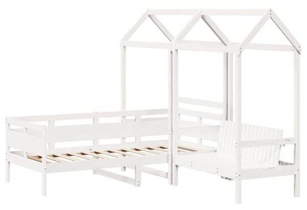 Vidaxl Gyermek Kanapéágy és Pad - Fehér - 80x200 cm