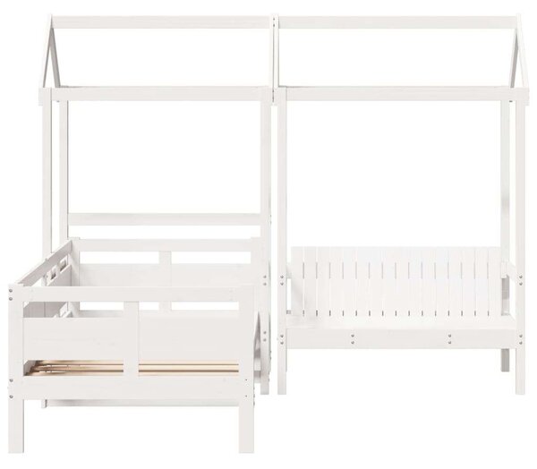 Vidaxl Gyermek Kanapéágy és Pad - Fehér - 80x200 cm