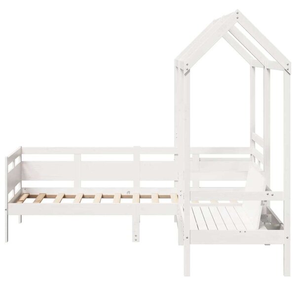 Vidaxl Gyermek Kanapéágy és Pad - Fehér - 80x200 cm