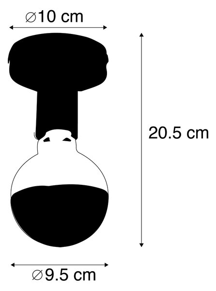 Design mennyezeti lámpa fekete G95 reflektorral, fekete - Facile