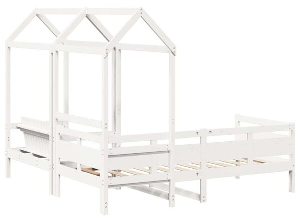 Vidaxl Gyermek Kanapéágy és Pad - Fehér - 80x200 cm