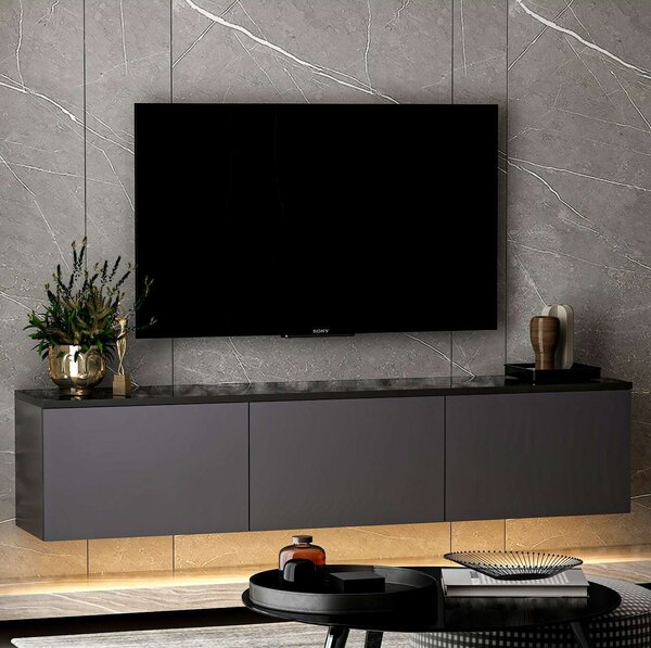 Hanah Home TV Stand Anthracite Neon Illuminated - Anthracite