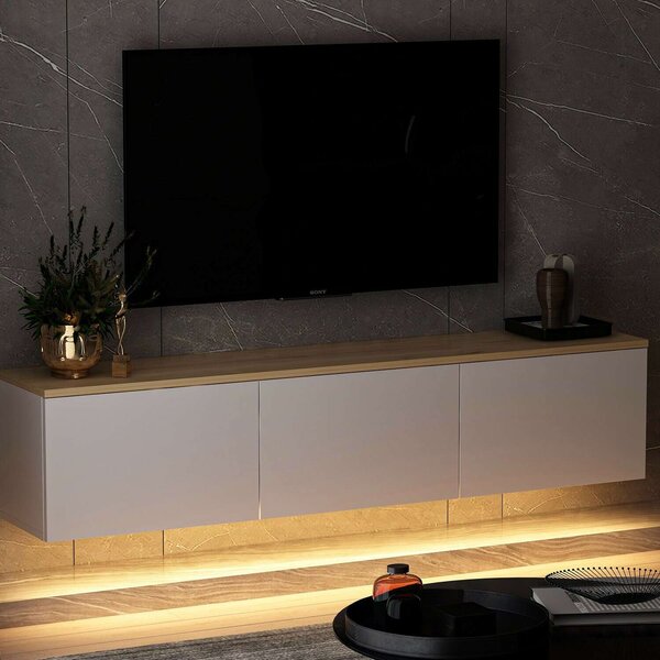 Hanah Home TV Stand White Oak Neon - White v2