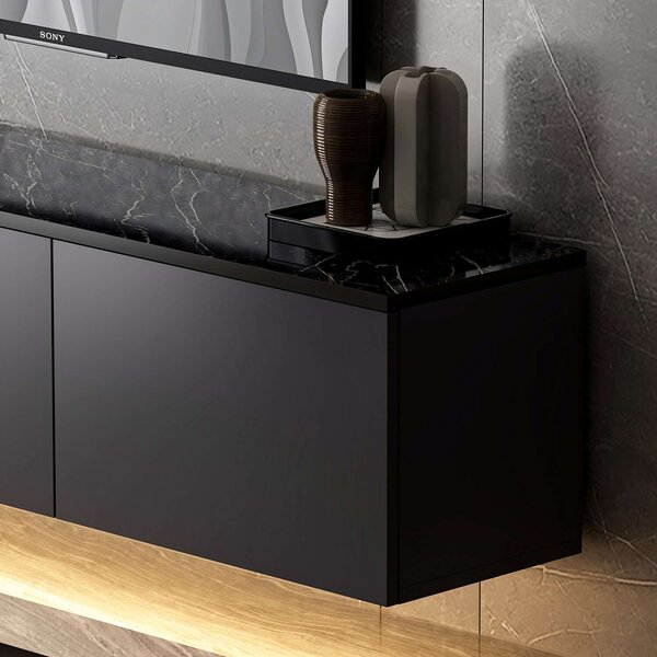 Hanah Home TV Stand Anthracite Neon Illuminated - Anthracite