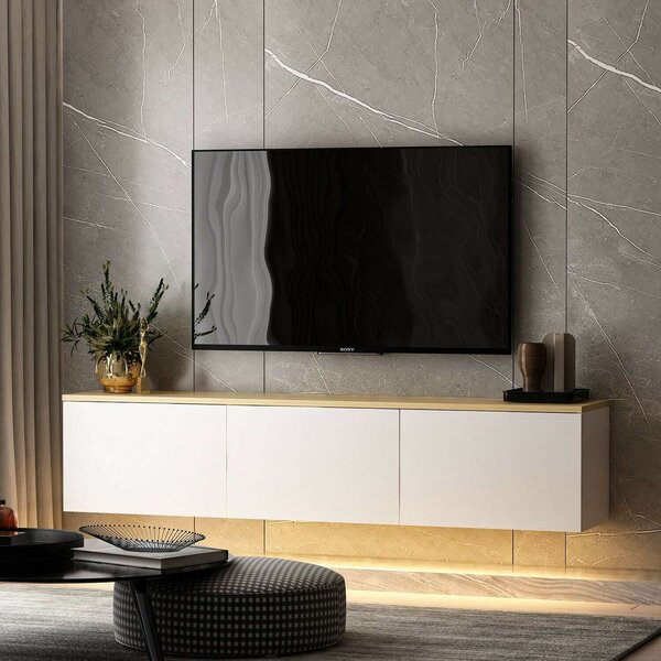 Hanah Home TV Stand White Oak Neon - White v2