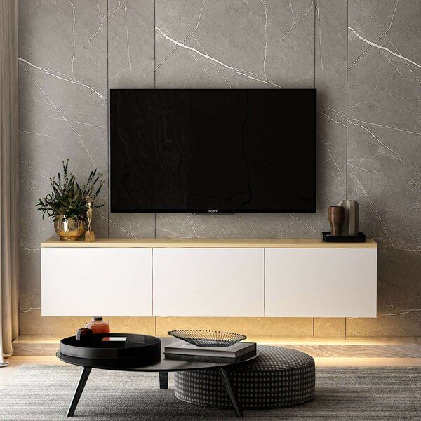 Hanah Home TV Stand White Oak Neon - White v2