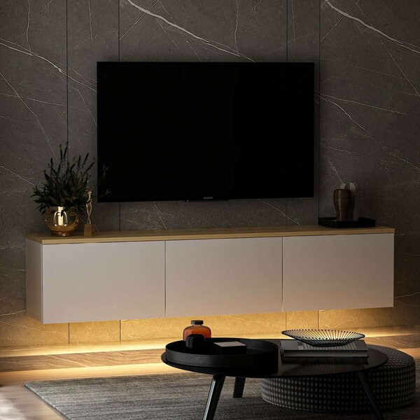 Hanah Home TV Stand White Oak Neon - White v2