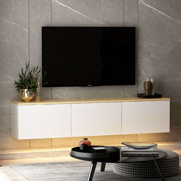 Hanah Home TV Stand White Oak Neon - White v2