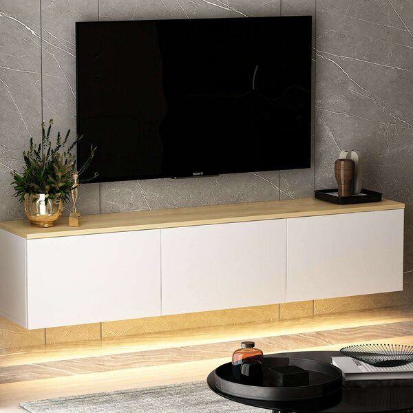 Hanah Home TV Stand White Oak Neon - White v2