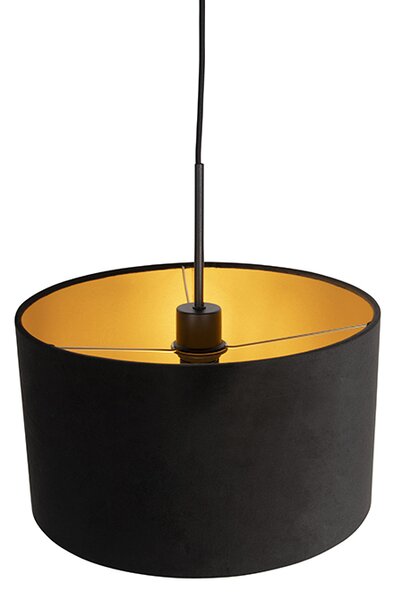 Lógólámpa fekete bársony árnyékolóval, aranyozott 35 cm - Combi