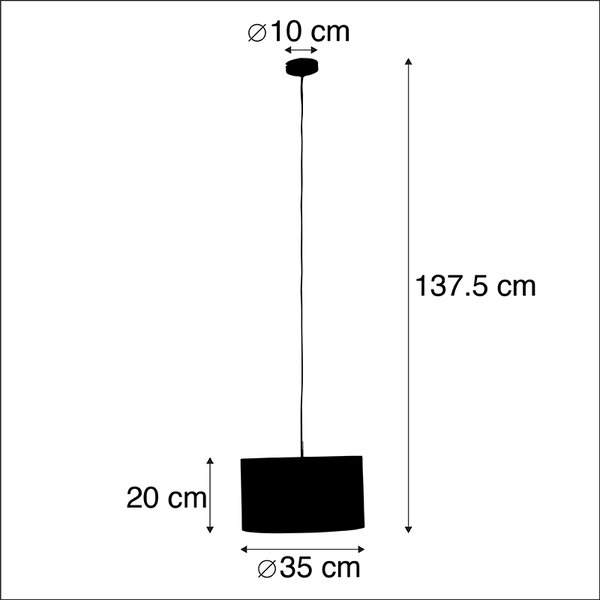 Lógólámpa fekete bársony árnyékolóval, aranyozott 35 cm - Combi