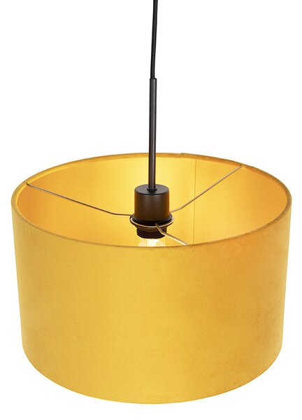 Lógólámpa bársony árnyékolóval okker arannyal 35 cm - Combi