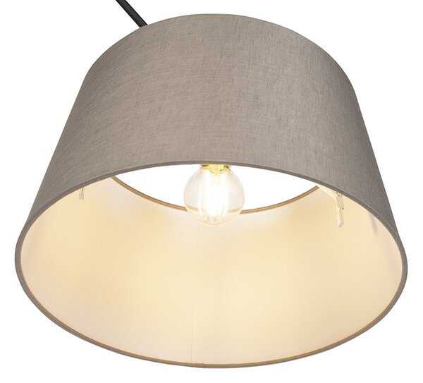 Függőlámpa fekete vászon árnyékolóval, taupe színben, 35 cm - Blitz