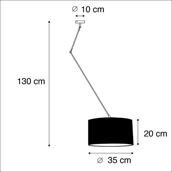 Függőlámpa fekete bársony árnyékolóval páva mintával arannyal 35 cm - Blitz