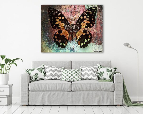 Grunge butterfly (vászonkép)