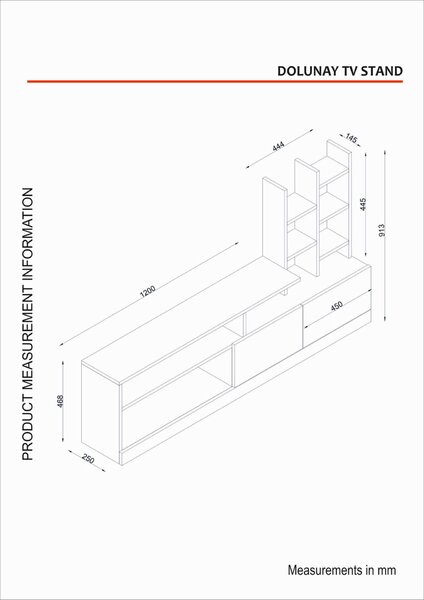 Hanah Home TV Unit White Dolunay - White