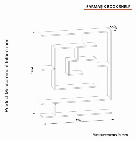 Hanah Home Bookshelf Wenge Sarmaşık - Wenge