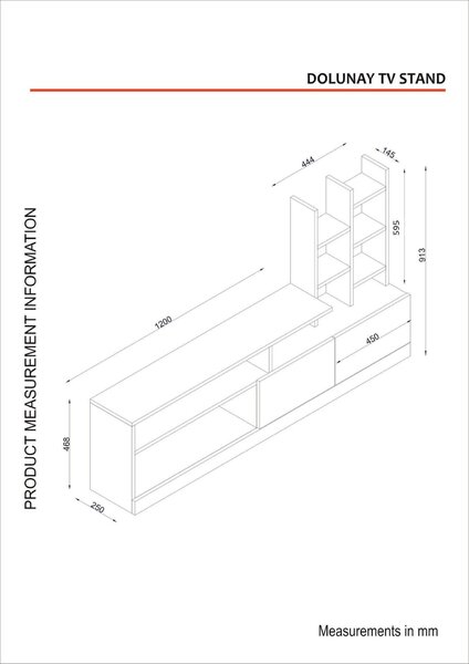 Hanah Home TV Unit White Dolunay - White