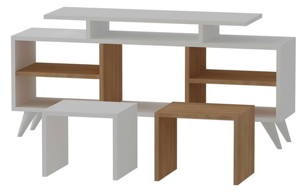 Hanah Home TV Unit White Teak Kutay - White, Teak