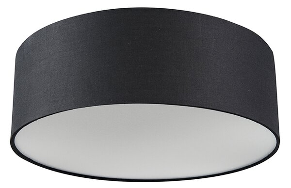 Mennyezeti lámpa fekete 30 cm LED-del - Drum LED
