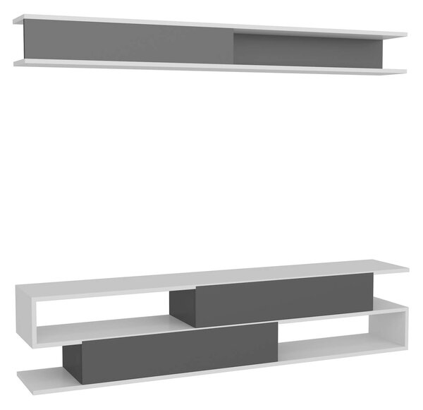 Hanah Home TV Unit White Black Sims - Black, White