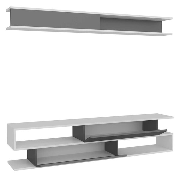 Hanah Home TV Unit White Black Sims - Black, White