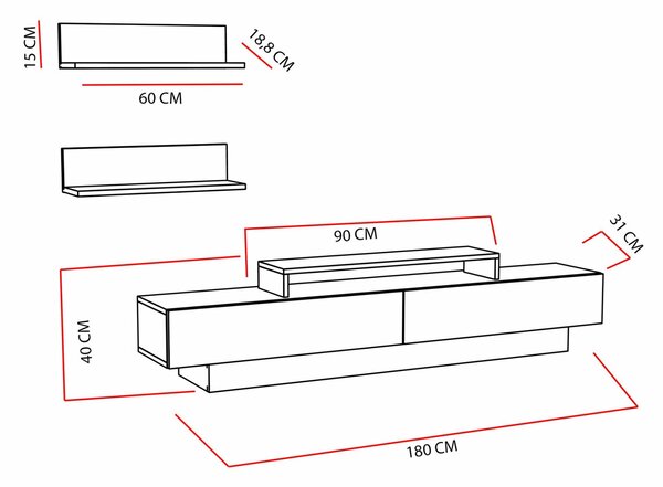 Hanah Home TV Unit White Cordoba Lusi - Cordoba, White