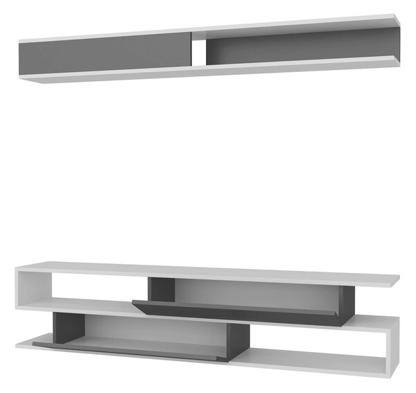 Hanah Home TV Unit White Black Sims - Black, White