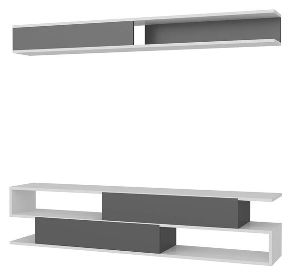 Hanah Home TV Unit White Black Sims - Black, White