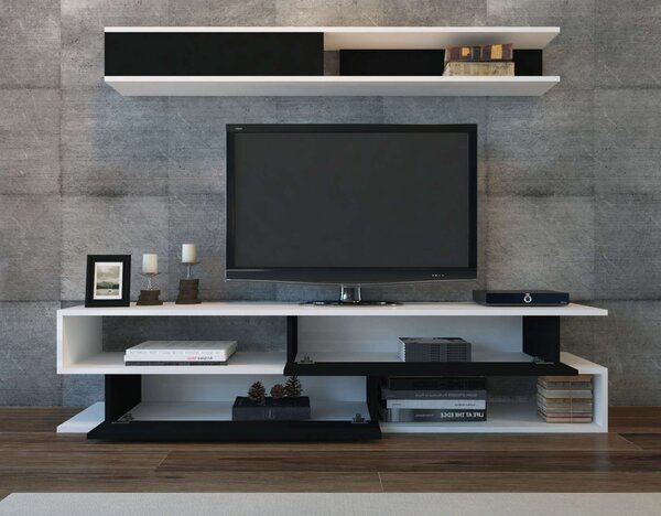 Hanah Home TV Unit White Black Sims - Black, White