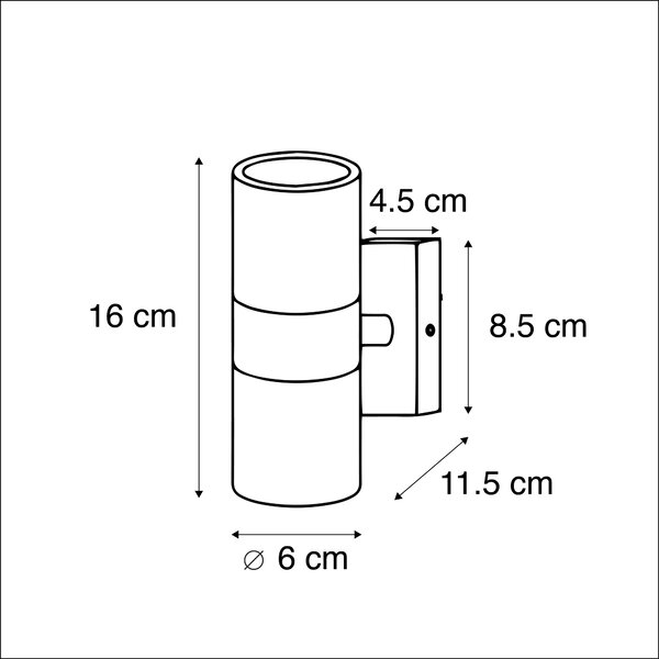 Kültéri fali lámpa acél 2-lámpás IP44 - Duo