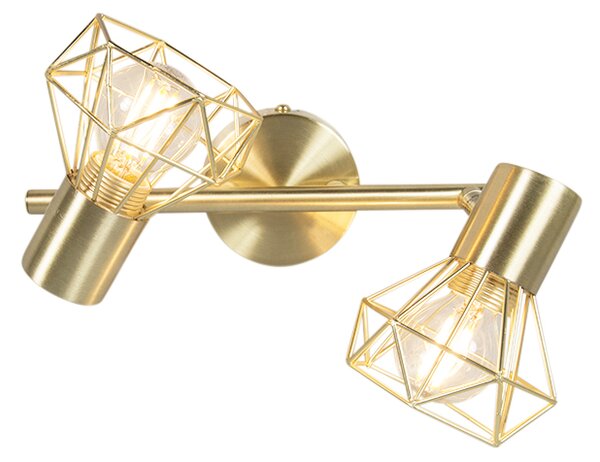 Art Deco spotlámpa sárgaréz, dönthető és forgatható, 2-lámpás - Mosh