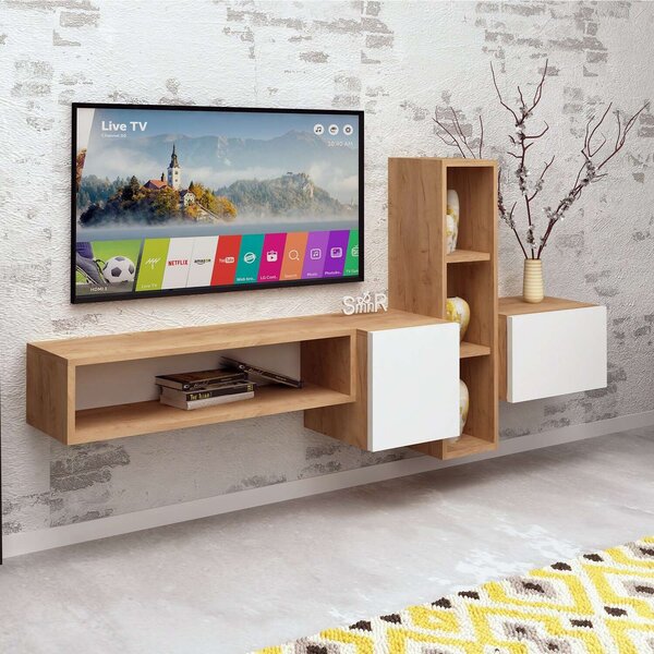 Hanah Home TV Unit Oak White Kumkuat