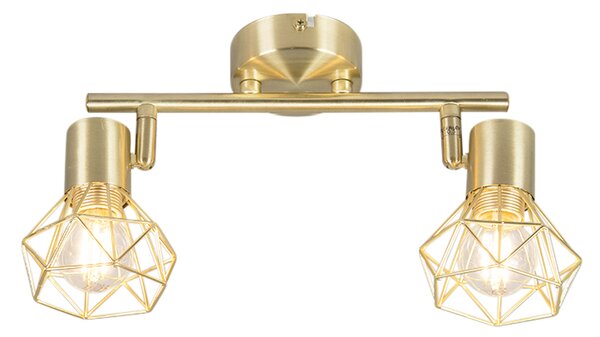Art Deco spotlámpa sárgaréz, dönthető és forgatható, 2-lámpás - Mosh